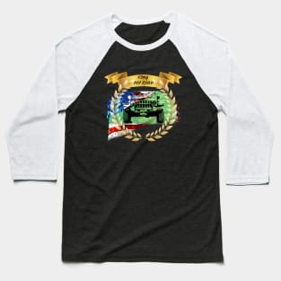 US Flag mountain 4x4 lifestyle Baseball T-Shirt